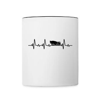 Concrete mixer heartbeat fhrmischer - Contrasting Mug - white/black - Front