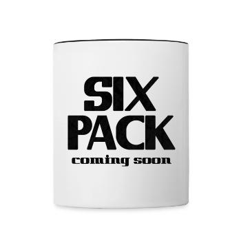 Six Pack Coming Soon 18 - Tasse zweifarbig - Weiß/Schwarz - Vorne