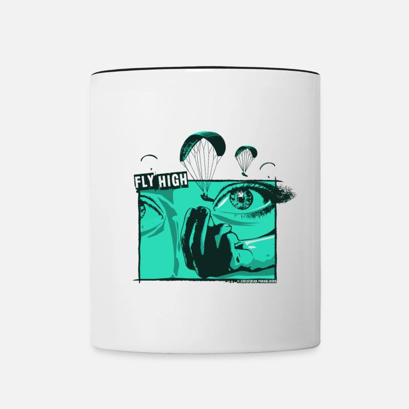 Parapente Eyes Fly High turquoise - Mug contrasté - blanc/noir