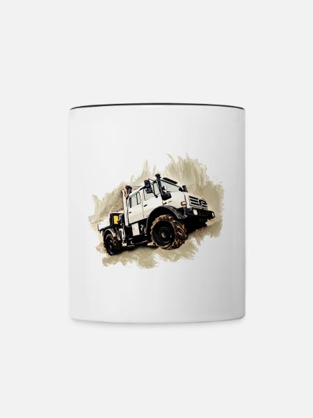 Unimog LKW - Tasse zweifarbig - Weiß/Schwarz