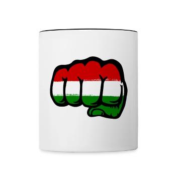 Ungarn Flagge Hand Faust - Tasse zweifarbig - Weiß/Schwarz - Vorne