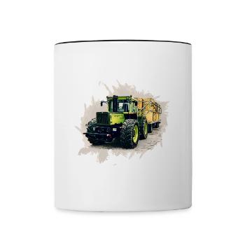 MB trac 1300 TRAC mit Anhänger - Tasse zweifarbig - Weiß/Schwarz - Vorne