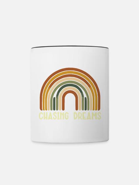 Regenbogen Retro Chasing Dreams - Tasse zweifarbig - Weiß/Schwarz