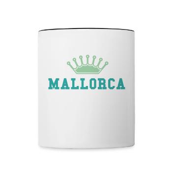 Mallorca 2024 Krone - Tasse zweifarbig - Weiß/Schwarz - Vorne