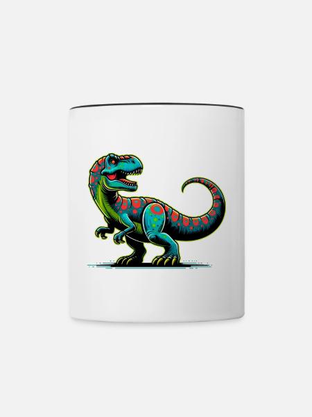 Dinosaurier - Tasse zweifarbig - Weiß/Schwarz