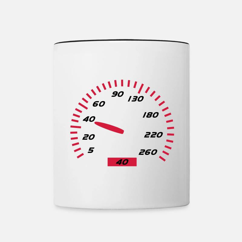 Birthday - 40 - Contrasting Mug - white/black