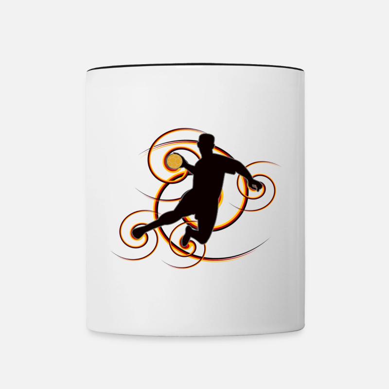 Handball design (Germany, vertebrae) - Contrasting Mug - white/black