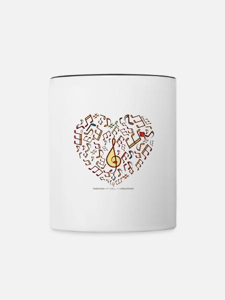 Ich Liebe Musik Herz - Tasse zweifarbig - Weiß/Schwarz