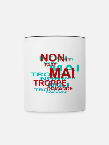 Zu viele Fragen - Tasse zweifarbig - Weiß/Schwarz