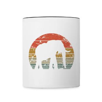 Elephant Retro Silhouette Wildlife Elephant Lover - Contrasting Mug - white/black - Front