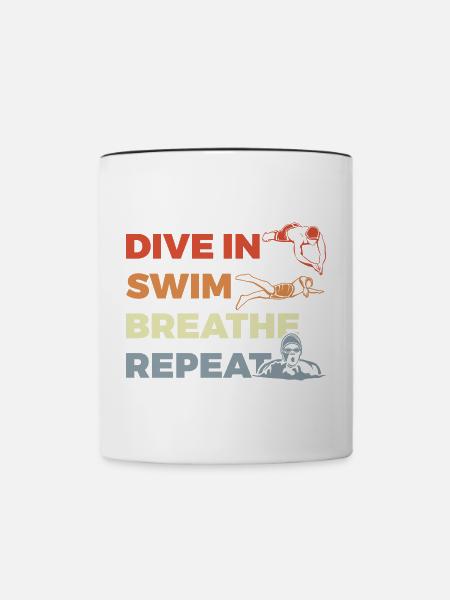 Tägliche Routine für Schwimmer - Tasse zweifarbig - Weiß/Schwarz