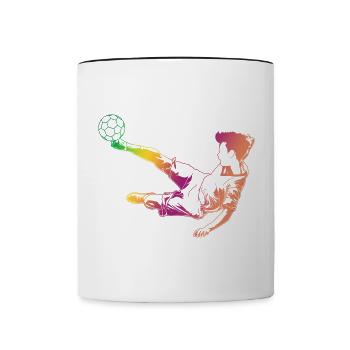 Croquis de football - Mug contrasté - blanc/noir - Devant