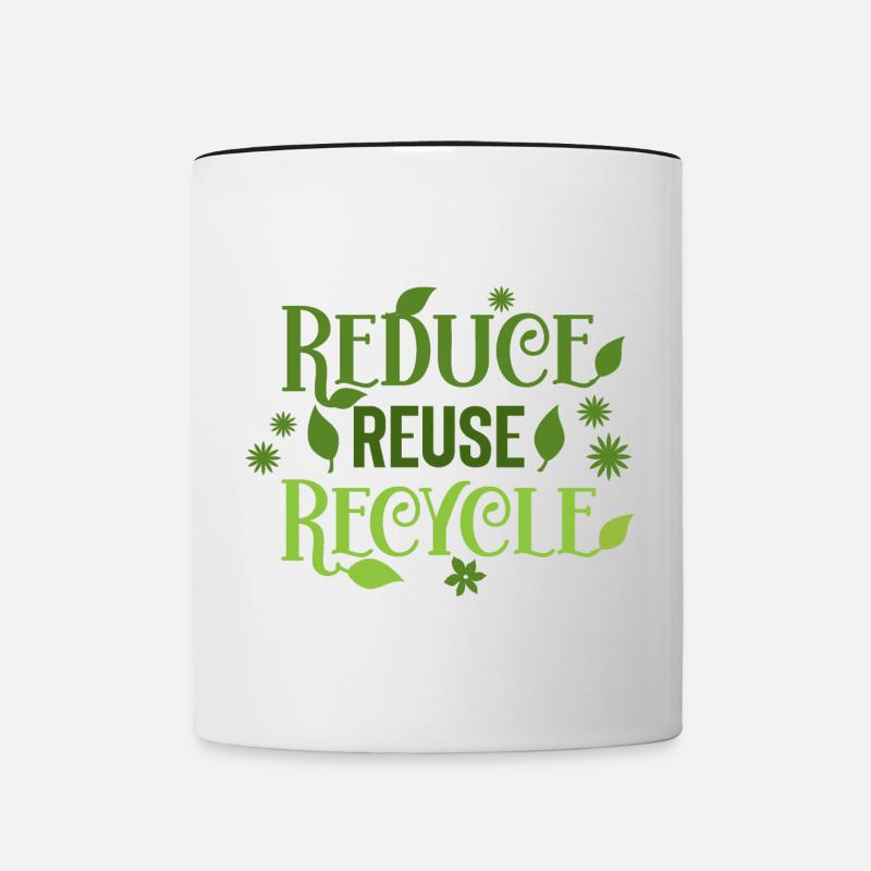 Reduce Reuse Recycle - Contrasting Mug - white/black