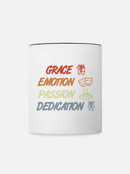 Grace Emotion Passion Dedication - Tasse zweifarbig - Weiß/Schwarz