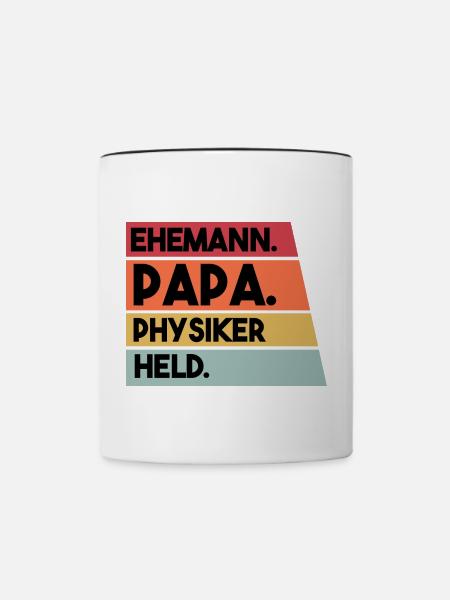 Ehemann Papa Physiker Held - Tasse zweifarbig - Weiß/Schwarz