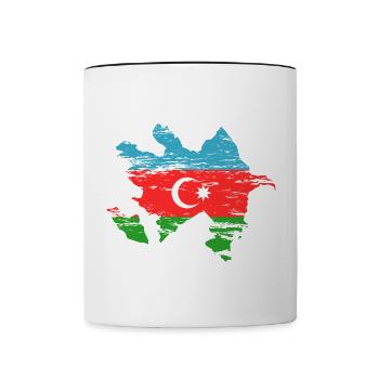 Aserbaidschan Landkarte used - Tasse zweifarbig - Weiß/Schwarz - Vorne