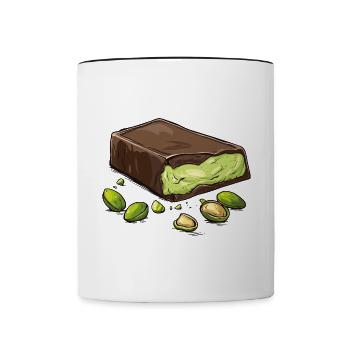 Dubaï Chocolat Pistaches Pistache Crème Chocolat - Mug contrasté - blanc/noir - Devant