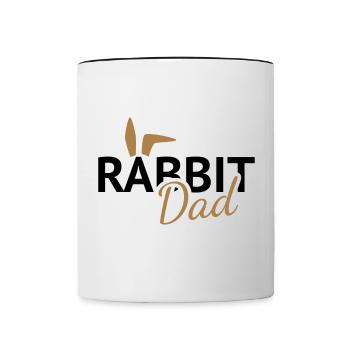 Rabbit Dad rabbit ears - Contrasting Mug - white/black - Front