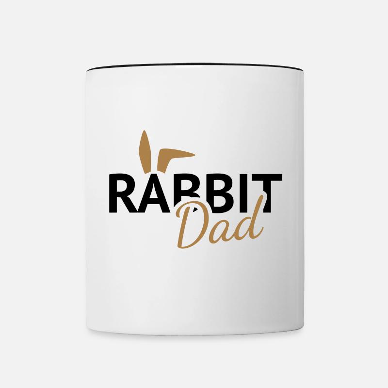 Rabbit Dad Hasenohren - Tasse zweifarbig - Weiß/Schwarz