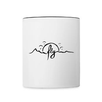 Fly Alps Parapente - Mug contrasté - blanc/noir - Devant