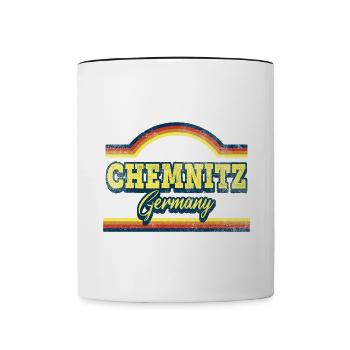 Chemnitz Allemagne Ville Police Vintage Rétro - Mug contrasté - blanc/noir - Devant