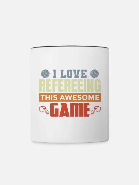 Basketball Unparteiischer - Tasse zweifarbig - Weiß/Schwarz