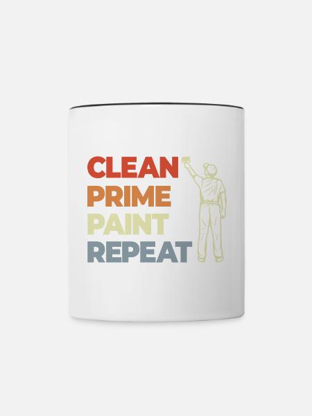 Clean Prime Paint Repeat - Tasse zweifarbig - Weiß/Schwarz