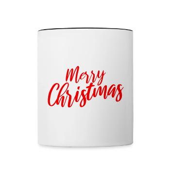 Frohe Weihnachten Script Circle - Tasse zweifarbig - Weiß/Schwarz - Vorne