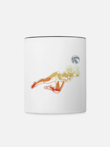 Beach Volleyball Frau - Tasse zweifarbig - Weiß/Schwarz