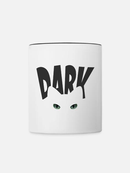 Katze im Dunkeln - Tasse zweifarbig - Weiß/Schwarz