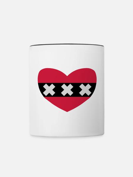 ich liebe Amsterdam - Tasse zweifarbig - Weiß/Schwarz