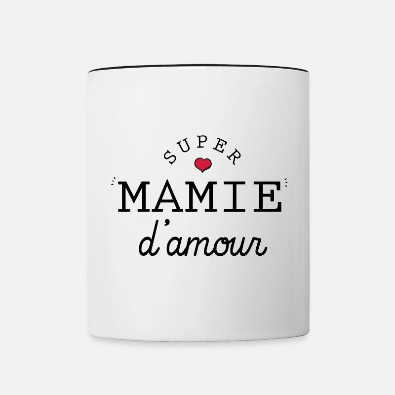 Super mamie d amour - Mug contrasté - blanc/noir