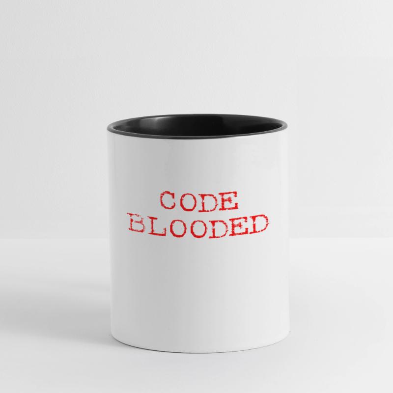 Code Blooded Cool Programmer Coder Code-Blooded Contrasting Mug