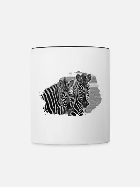 Schwarzweiß Zebra-Duo - Tasse zweifarbig - Weiß/Schwarz