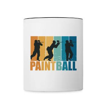 Paintball Paintballer Gotcha Vintage Geschenk - Tasse zweifarbig - Weiß/Schwarz - Vorne