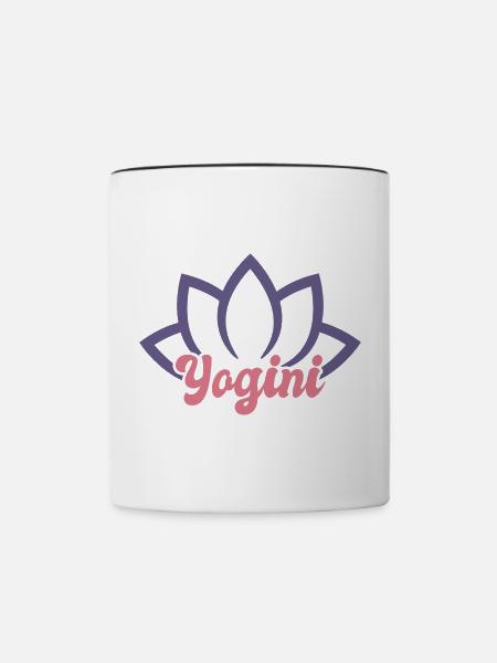 Coole Yogini - Tasse zweifarbig - Weiß/Schwarz