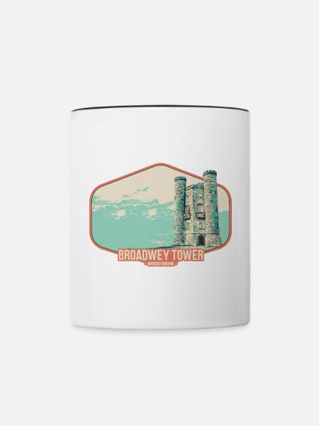 Illustration Broadwey Tower, Worcestershire - Tasse zweifarbig - Weiß/Schwarz