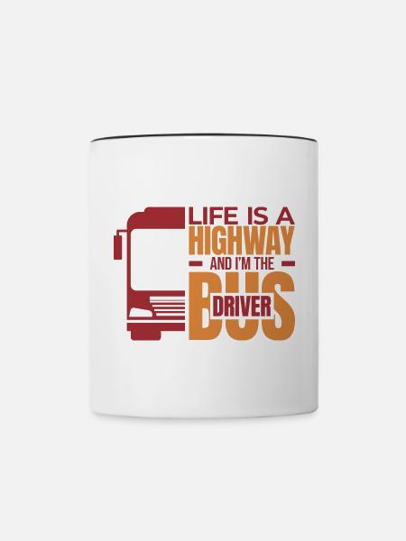 Tiefgründiger Busfahrer Spruch - Tasse zweifarbig - Weiß/Schwarz