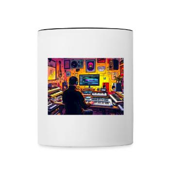 My Home is my Studio No.2 - Contrasting Mug - white/black - Front