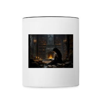 Books Fire Relax No.3 - Contrasting Mug - white/black - Front