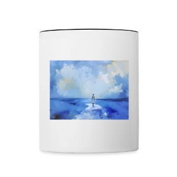 Mama am Strand 7 - Tasse zweifarbig - Weiß/Schwarz - Vorne