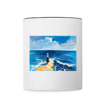 Mama am Strans 10 - Contrasting Mug - white/black - Front