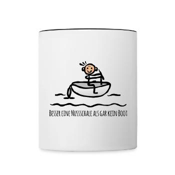 Better a nutshell than no boat - Contrasting Mug - white/black - Front