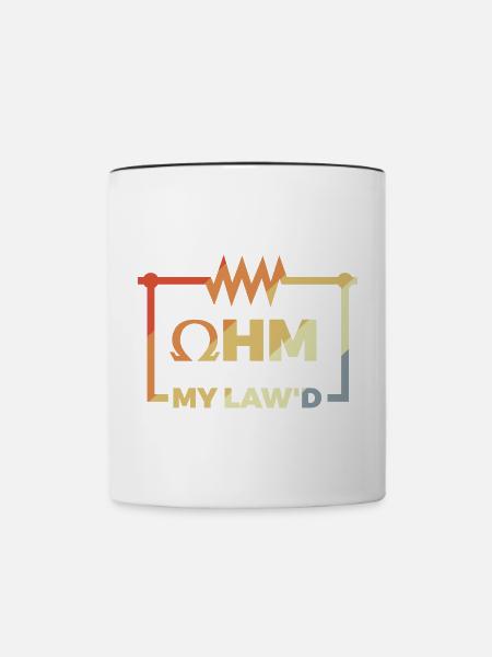 Lustiges Ohmsches Gesetz - Tasse zweifarbig - Weiß/Schwarz