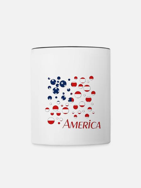 America - Tasse zweifarbig - Weiß/Schwarz