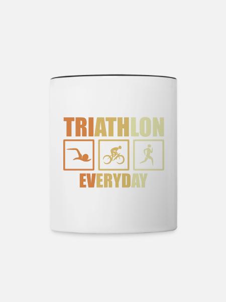 Fahrrad Triathlon Routine - Tasse zweifarbig - Weiß/Schwarz