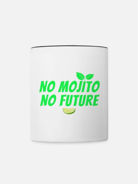 Mojito, Cocktail, Mojito-Fächer, Rum - Tasse zweifarbig - Weiß/Schwarz