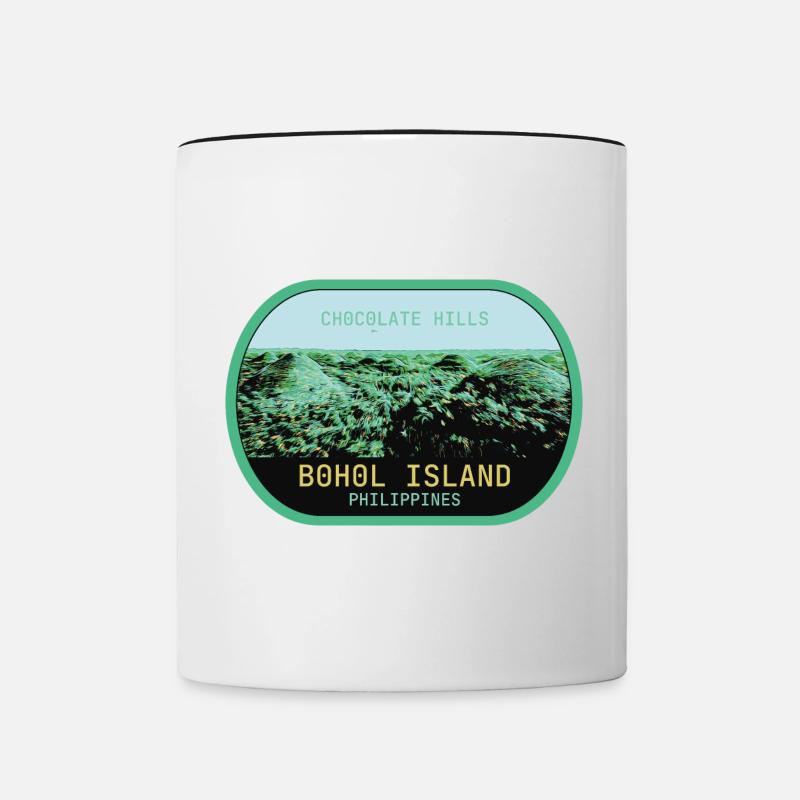 The Chocolate Hills in Bohol, Philippines - Contrasting Mug - white/black