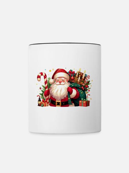 Santa Fun 9 - Tasse zweifarbig - Weiß/Schwarz