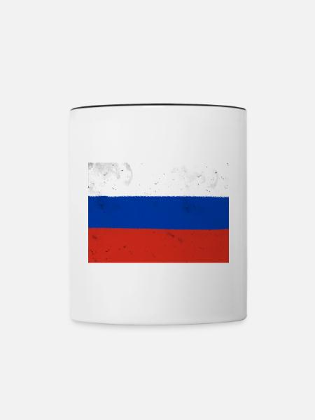 Flagge Russlands - Tasse zweifarbig - Weiß/Schwarz